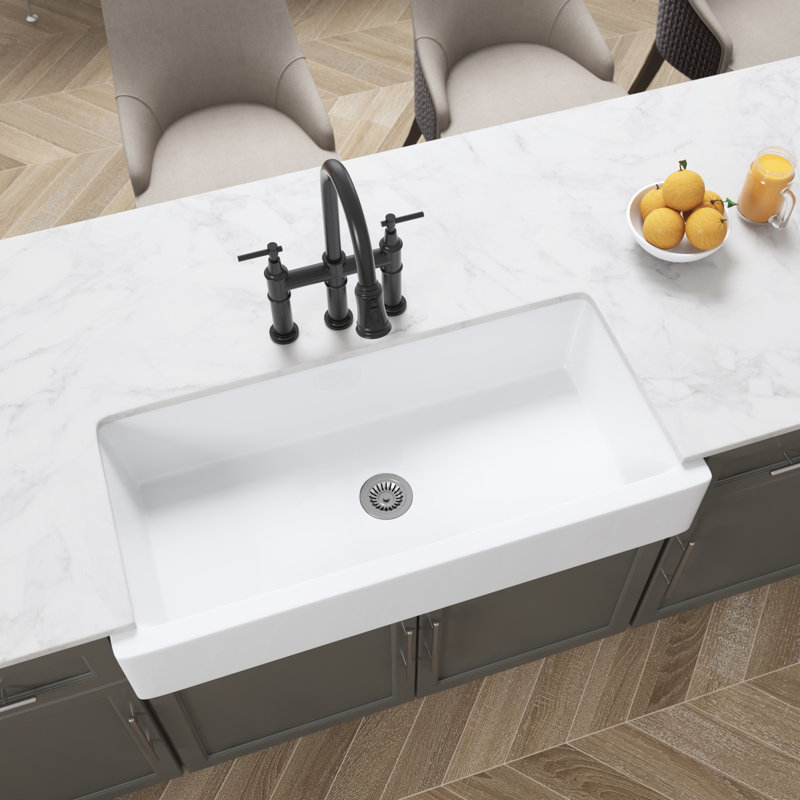 37'' L Single Bowl Fireclay Kitchen Sink