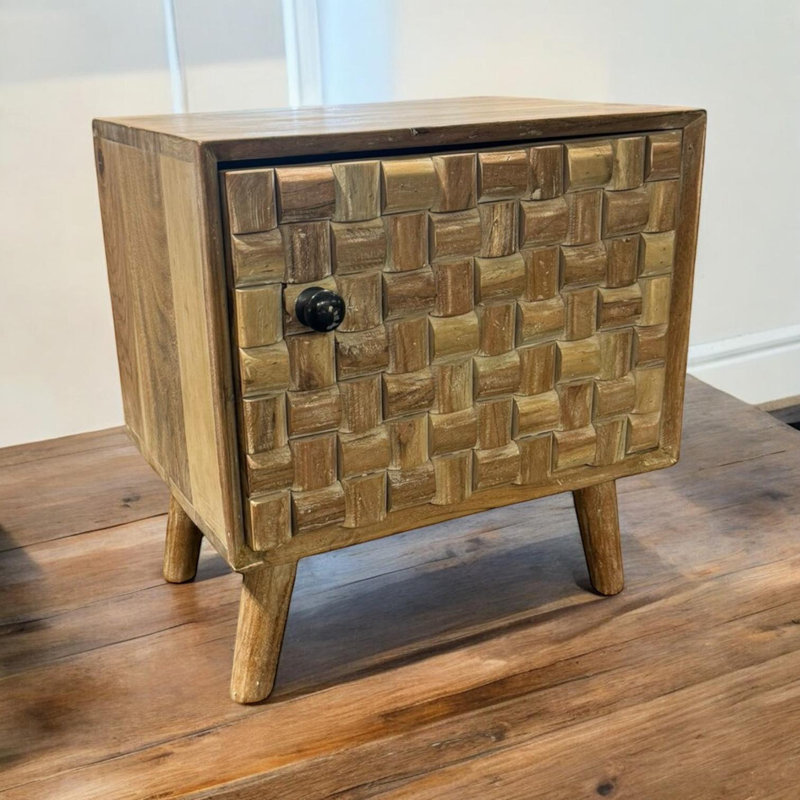 43cm W Solid Wood Bedside Table