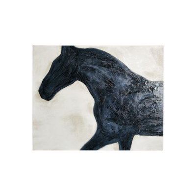 Equestrian Beauties - Halt by Kristine Hegre a Hand Embelished Textured Canvas