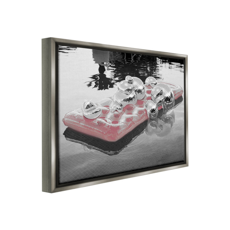 «Disco Balls Pool Float Floater Frame» par Ziwei Li sur, Cadre flottant gris lustré, H 25 po x l 31 po