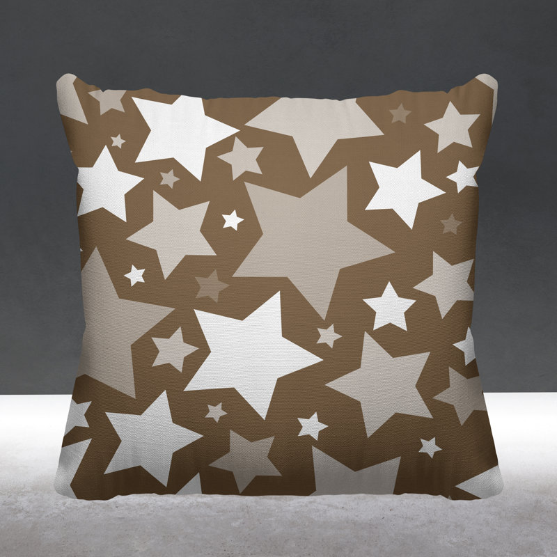 Coussin décoratif intérieur / extérieur Christmas Stars, L 15 po x H 15 po, Beige