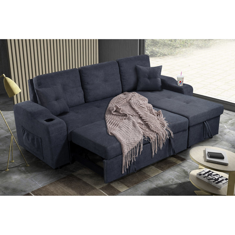 Tenora 92'' Velvet Sofa, Dark Gray Velvet
