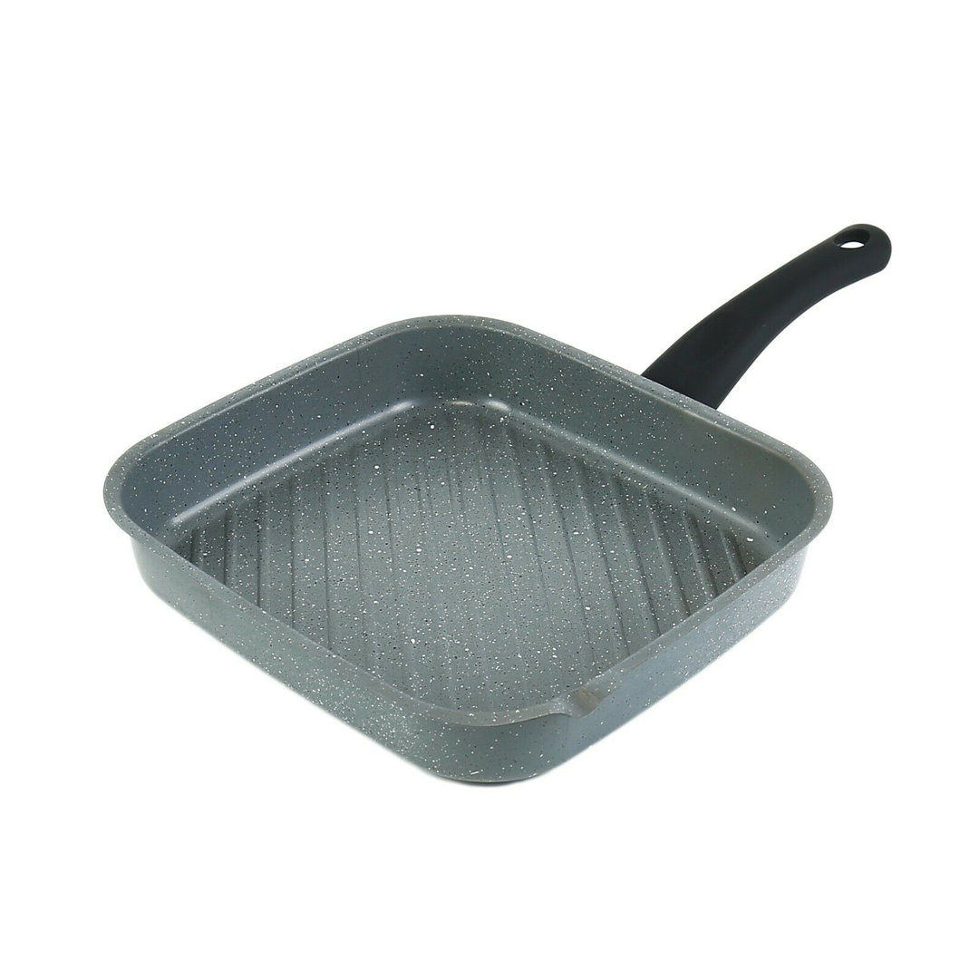 25cm Non-Stick Carbon Steel Grill Pan / Griddle Set