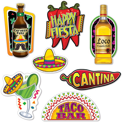 Fiesta Cutouts - 9Â¾"-16Â¾" - Pack of 12