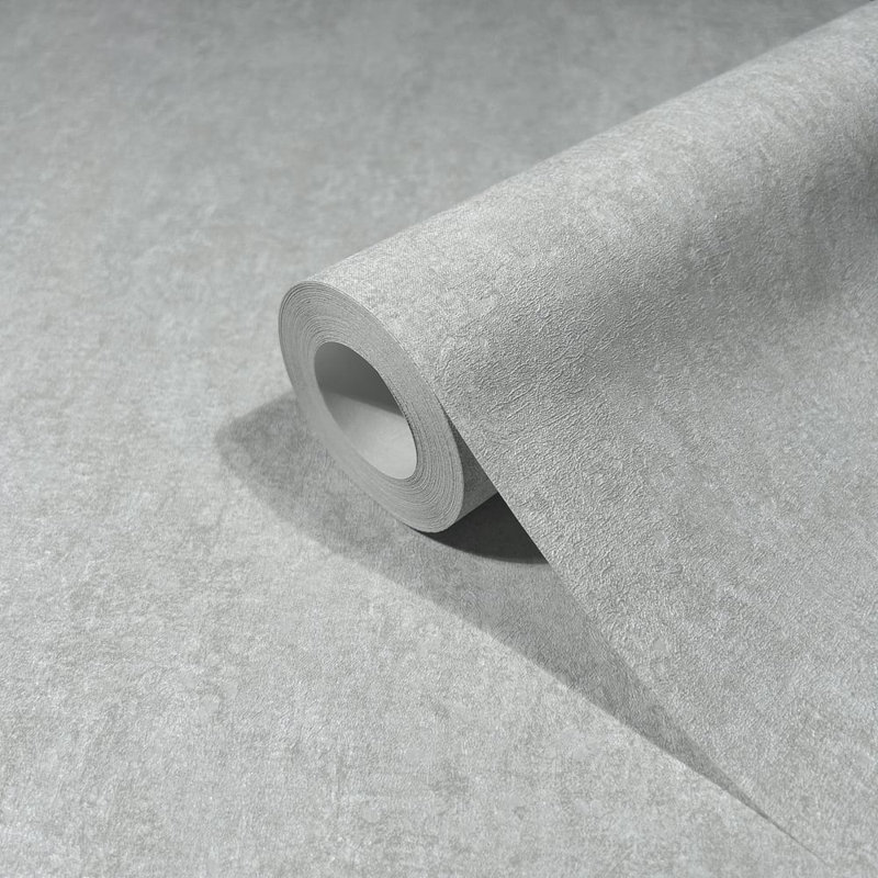 City Romance Collection Distressed Concrete Wallpaper Roll, Silver