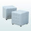 Ensemble de 2 repose-pieds capitonnés en tissu bleu clair Charlise, H 14,85 po x l 13,84 po x P 13,84 po