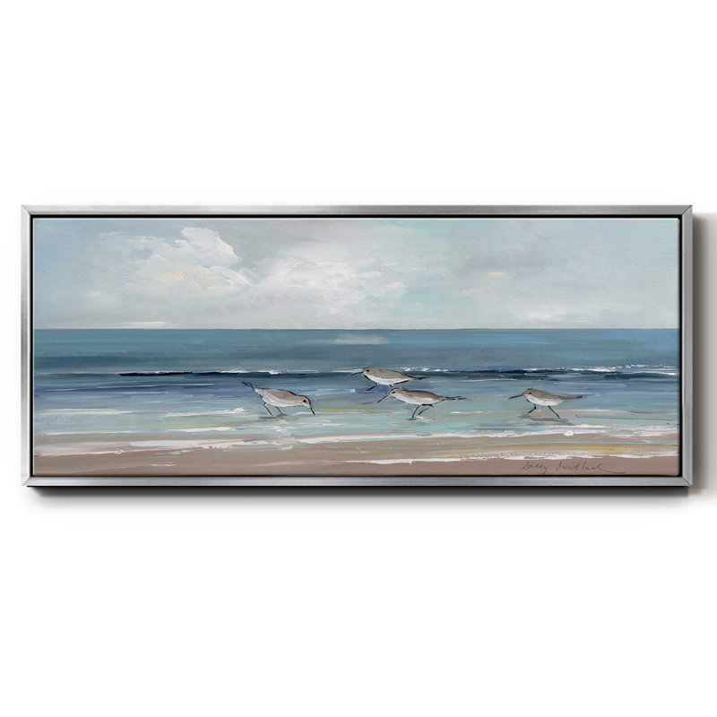 Toile encadrée de qualité supérieure Shore, Toile argentée avec cadre flottant, H 24 po x l 60 po x P 1,5 po