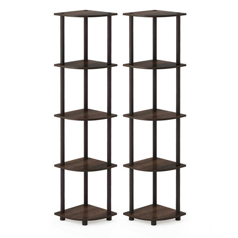 Corner Bookcase, Walnut/Brown