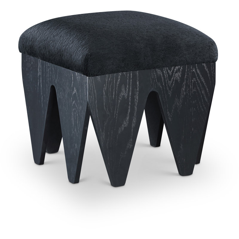 Banc en tissu Altair, Noir, Velours noir