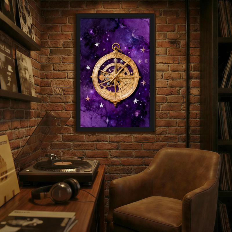 «Christmas Starry Night Compass Celestial», reproduction d'art
