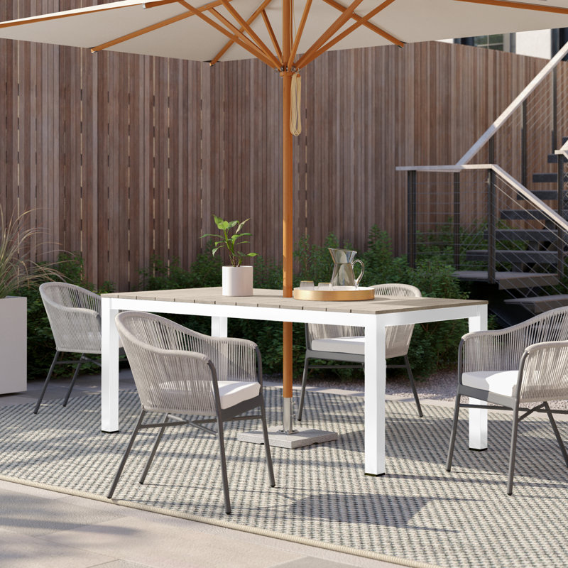 Reginald Rectangular Outdoor Dining Table Yes , 72 " W 36 " D, Black, Driftwood