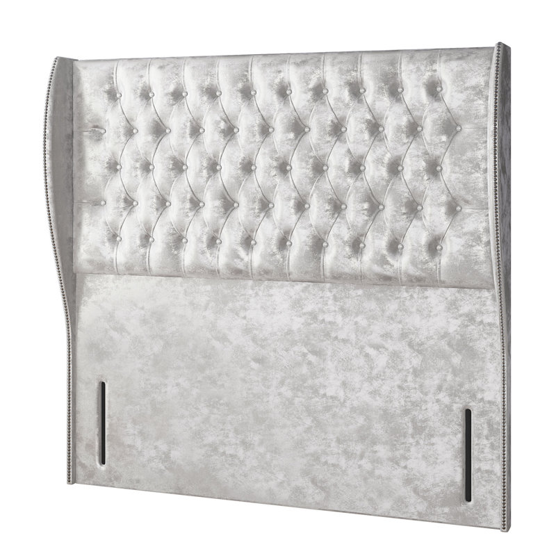 Mandalay Upholstered Headboard, Silver, Kingsize (5')