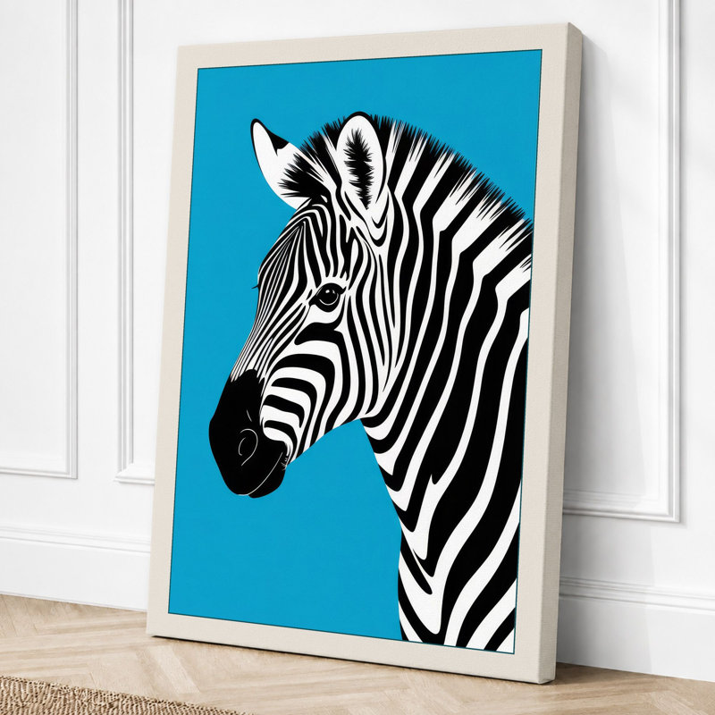 Zebra Profile Modern - Print, 24x16 - 61.0 x 40.6 cm, Cream Border