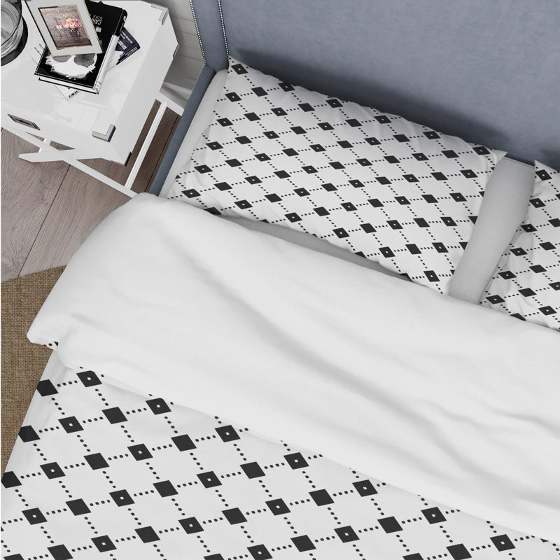Ensemble de housse de couette Traditional Black Gingham Print II - Traditional