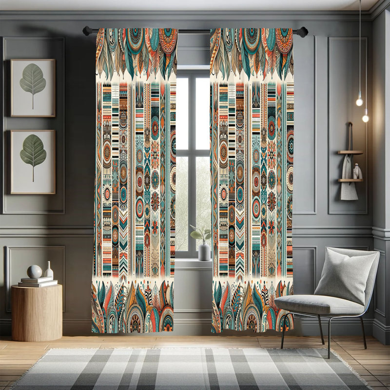 Markeece Semi Sheer Curtain Pair, 28" W x 63" L