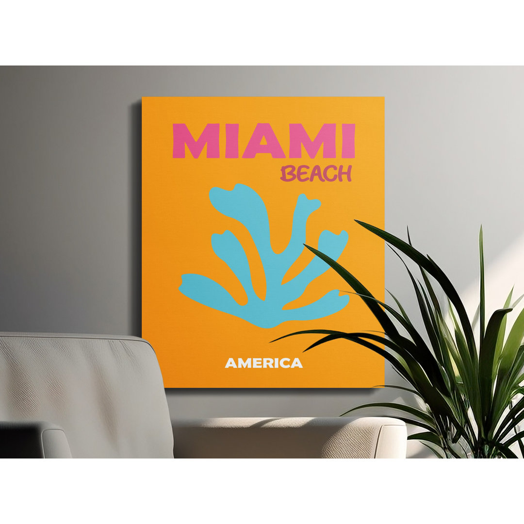 Miami Beach Canvas Wall Art, Modern Print, Gallery Wrapped, America Theme, Ready to Hang, Vibrant decor, Statement Piece, Archival Quality