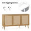 Buffet buffet avec 3 portes en rotin, console de rangement moderne pour le salon de l'entrée