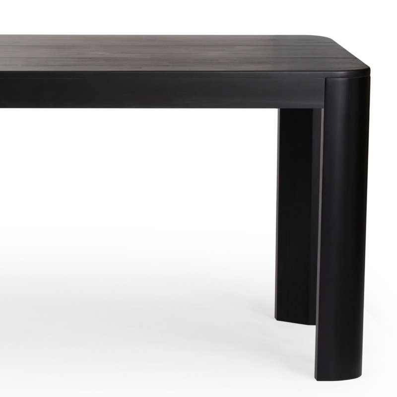 Table de salle à manger en bois massif Bergeman, Noir, H 30 po x l 35,75 po x L 72 po