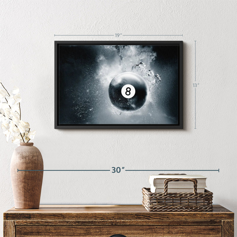 «Eight Ball Water Drop Wall Art», H 19 po x l 13 po