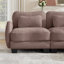 Canapé en L Chenille avec 1 repose-pieds mobile, canapé modulaire surdimensionné à 3 places avec 3 coussins de taille exquise, conception ergonomique, canapé modulaire facile à assembler-133414595