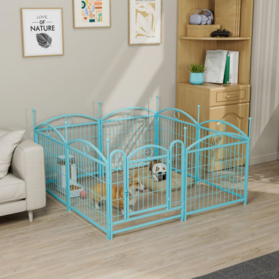 Dog Playpen Indoor 24 Inch 8 Panels Metal Dog Pen Pet Dog Fence Outdoor Exercise Pen With Doors, Heavy Duty Dog Fence Puppy Pen For Large Medium Small Dogs Indoor Outdoor Foldable Pet Exercise Pen