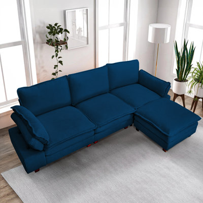 Oversized modern comfy comfy sofa with Ottoman