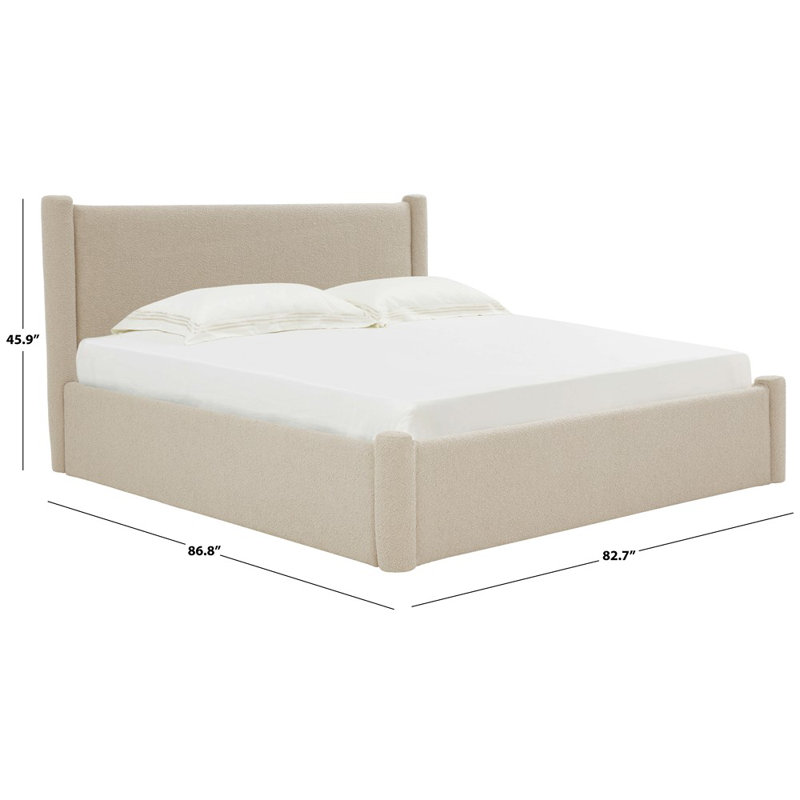 Dart Upholstered Bed, King, Beige