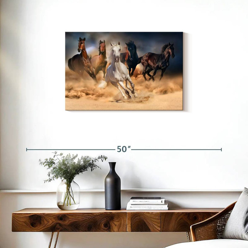 Brampt Sprinting Arab Horses, 20" H x 30" W