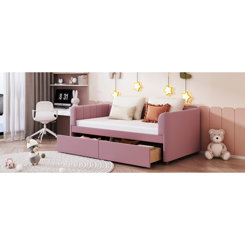 Ahriah Upholstered Platform Storage Bed, Pink