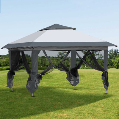 Outsunny Pop Up Canopy Tent with Netting and Carry Bag, Instant Sun Shelter