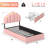 Upholstered LED Bed with Drawer & Petal Headboard, Kids Beds-1341142307-1341142311