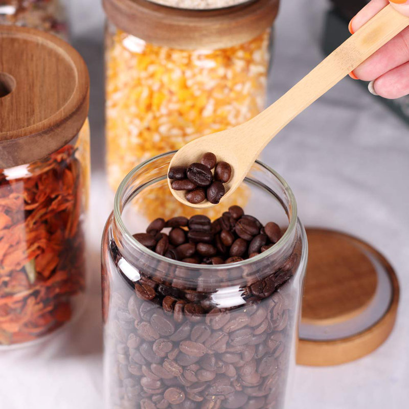 Ensemble de 8 contenants de cuisine empilables, contenant des bouteilles en verre à haute teneur en borosilicate, permettant de ranger le thé, la farine, les bonbons et le grain facilement et clairement