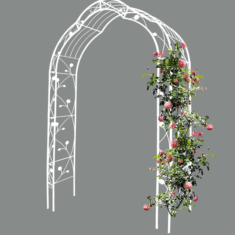 Arche de jardin en métal - 8 styles assemblables, blanc, pour améliorer la décoration, crème pour l'extérieur
