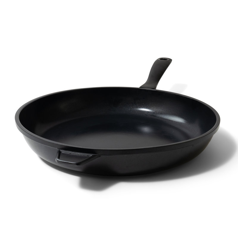 Alva 12.6" Black Aluminum Nonstick Frying Pan with Ceramic Coating
