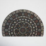 Andricka Geometric Tiled Medallion Recycled Rubber All Weather Outdoor Slice Door Mat