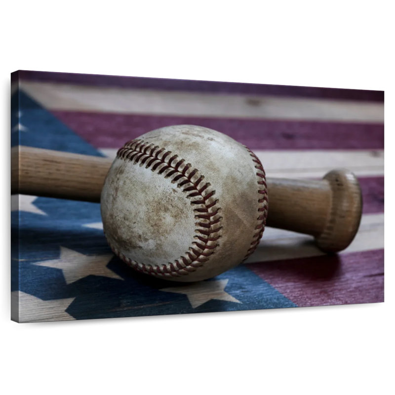 Drapeau de la batte de baseball Sireci, États-Unis, H 34 po x l 51 po
