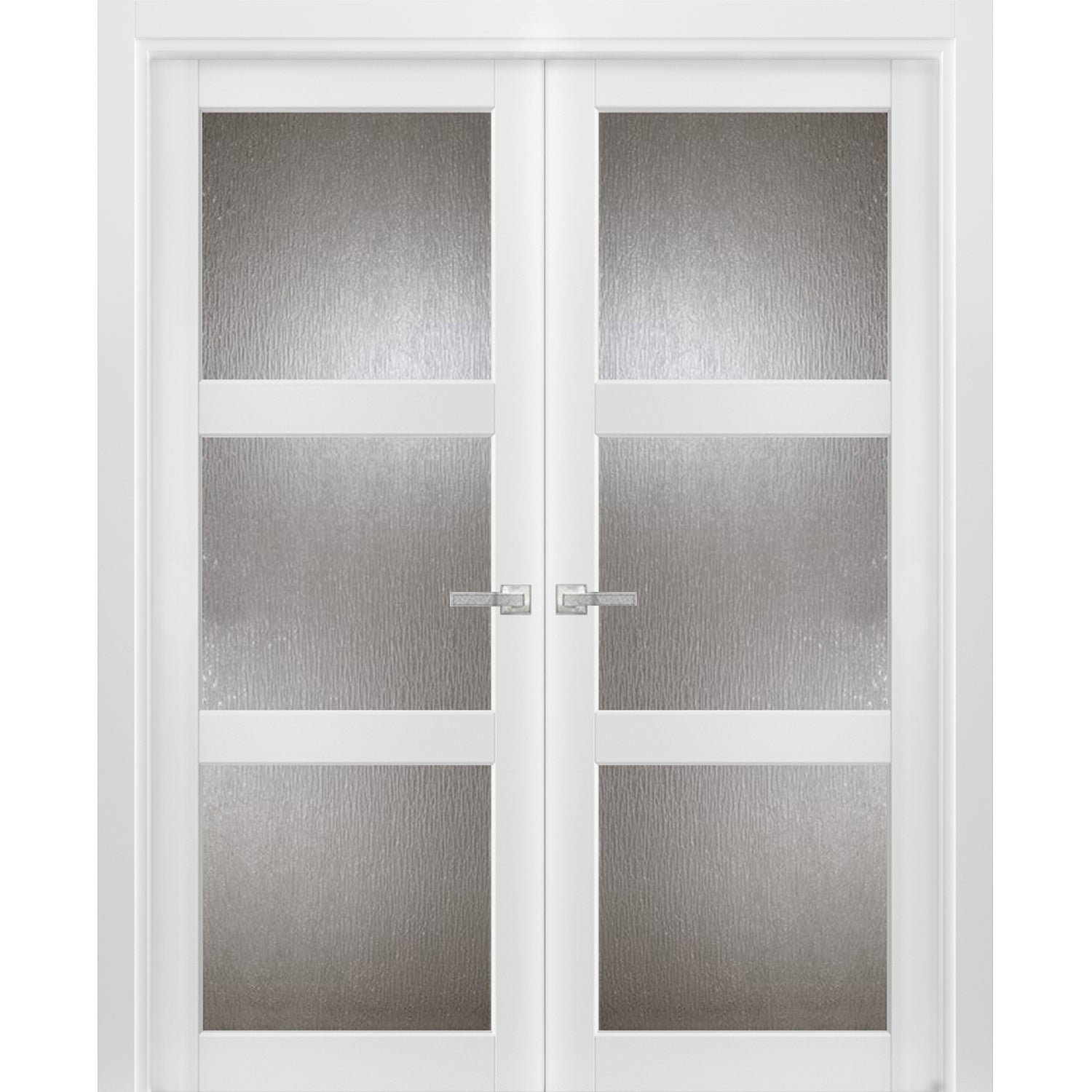 SARTODOORS Lucia Frosted Glass Wood French Doors | Wayfair