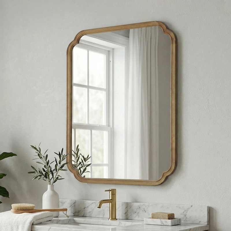 Miroir mural Ali, 1, Bois naturel, 36 po x 30 po