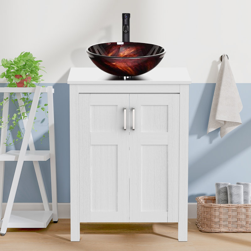 Ensemble de meuble-lavabo simple 24 po Ella-Mai, Blanc