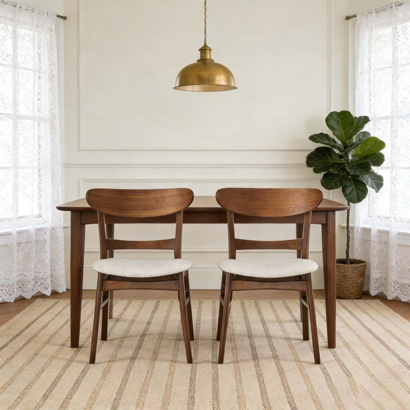 Chaise de salle à manger, Beige clair + brun foncé