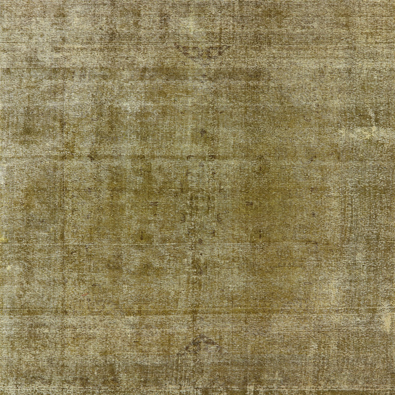 Tapis fédéral à motif abstrait vert, Carré 6 pi