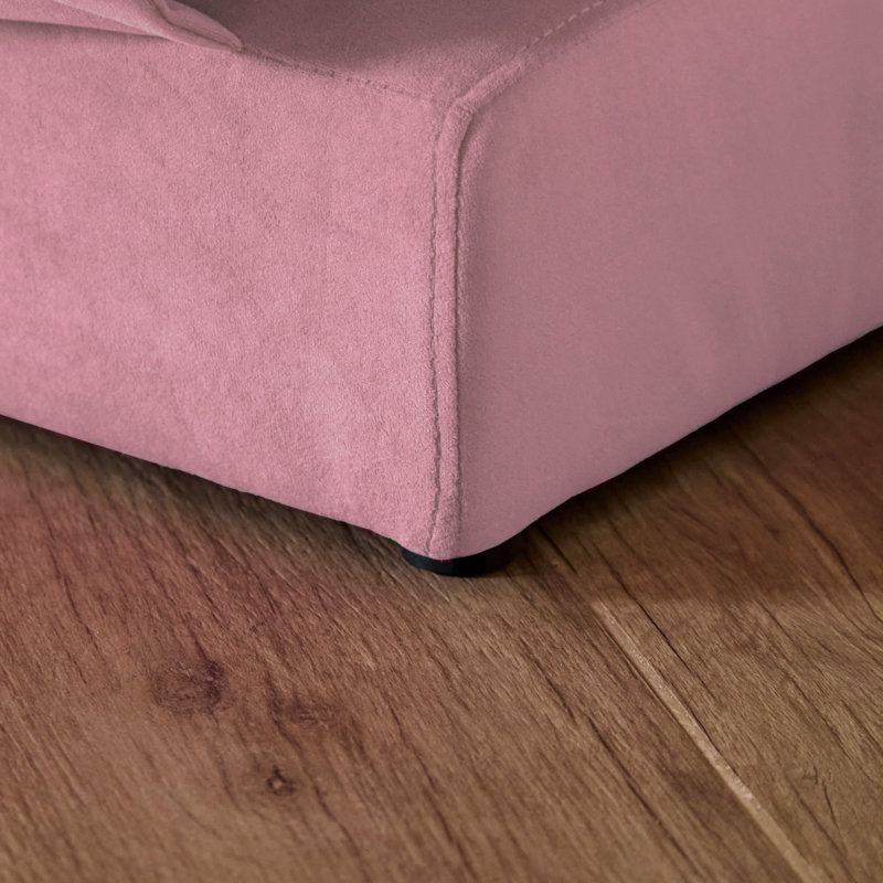 2 Seater Sofa Bed - Boucle, Single, Pink