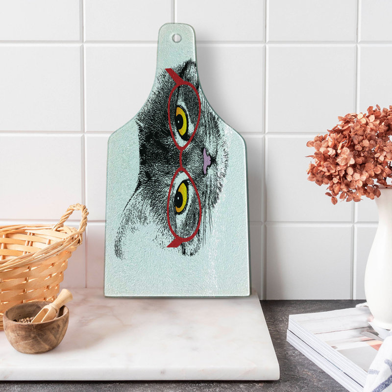 Planche à découper en verre trempé avec lunettes Ambesonne