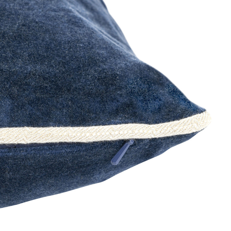 Harriet Cotton Throw Pillow, Navy, Square 22"