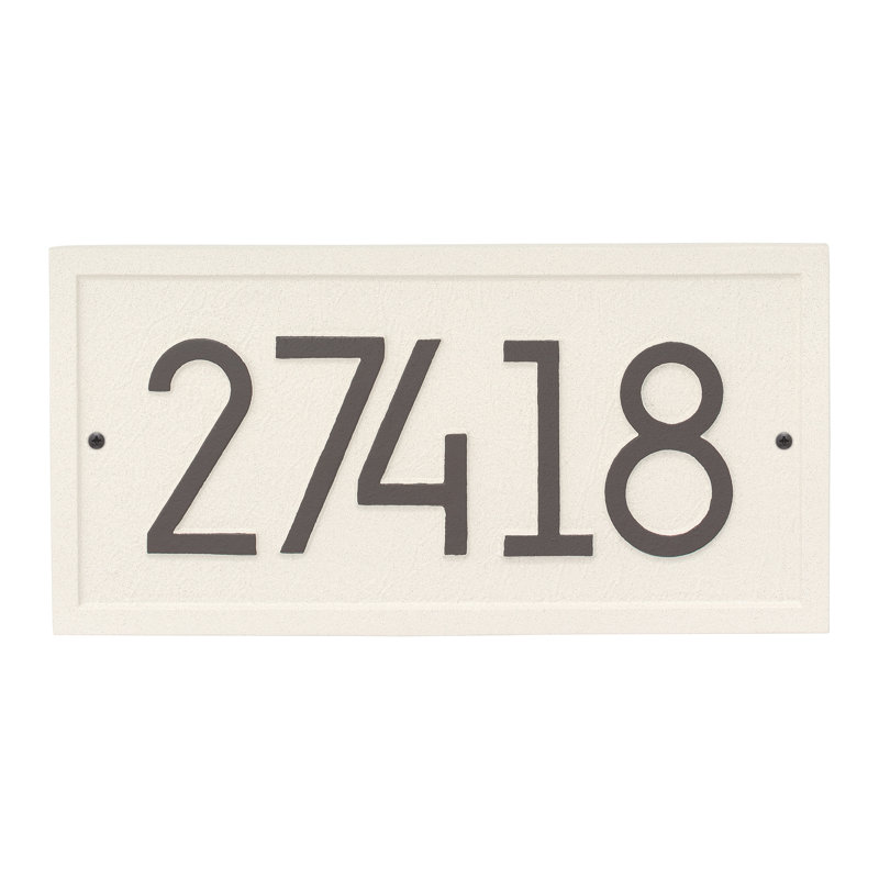 Rectangle Modern Personalized 1-Line Wall Address Plaque, Coastal Clay, Yes