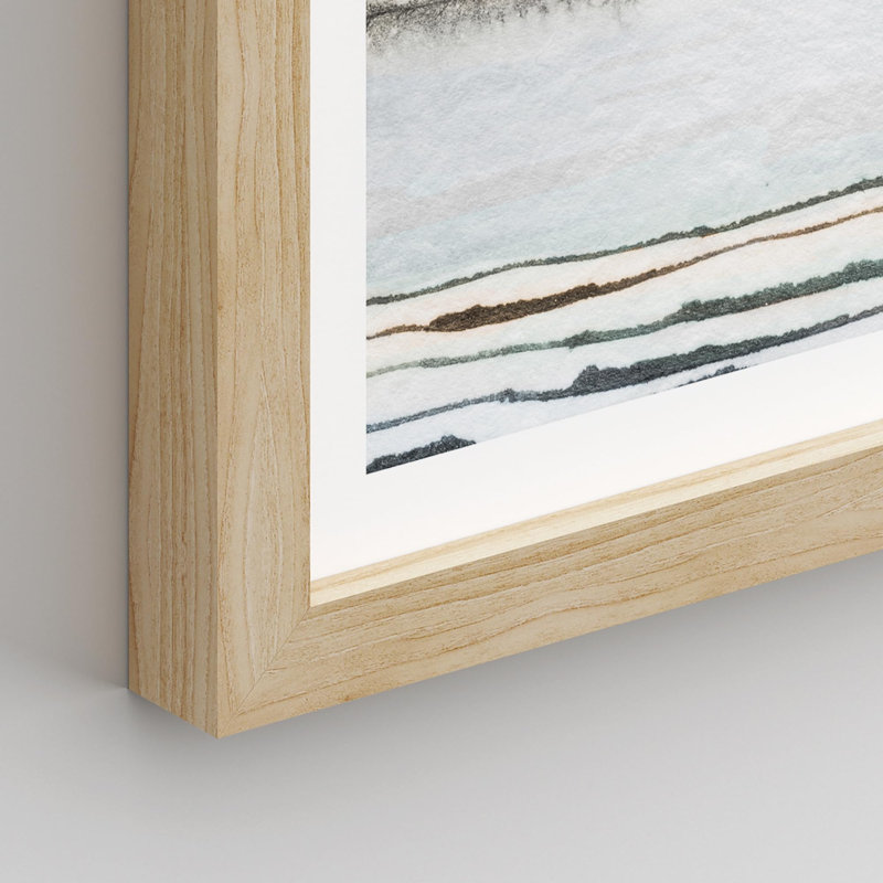 " Blue Pastel Paint Stroke Landscapes " 4 - Pieces, Natural, 14" H x 11" W