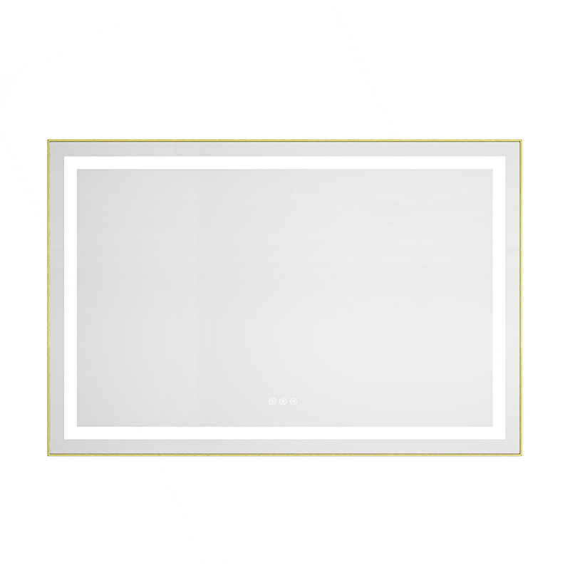 Miroir de salle de bain 48 po x 32 po à DEL avec façade et rétroéclairage