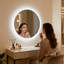 Round Lighted Wall Mounted Bathroom Mirror-1381040259