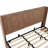 King Size Bed Frame In Walnut Color, Made Of Composite And Iron, Easy Assembly, Ample Storage Under Pine With Natural Wood Texture, Large Grooved Undulating Lift Storage, Stainless Steel Connection
