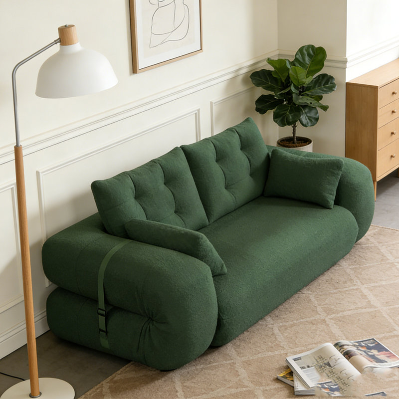 78.7" Multi-Functional Foldable Sofa Bed, Green